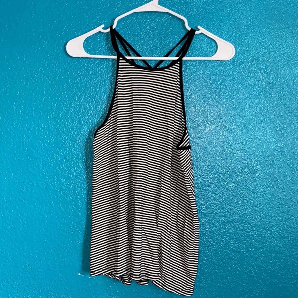 Hollister black and white striped tank